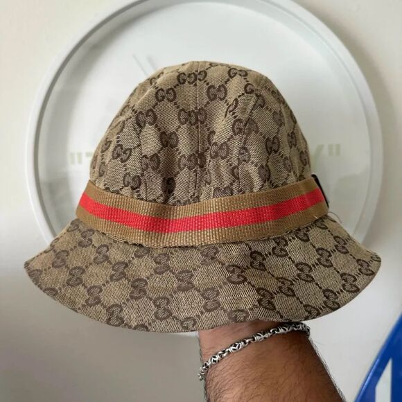 Vintage Gucci Monogram All Over Print Bucket Hat Size XL - Picture 5 of 9